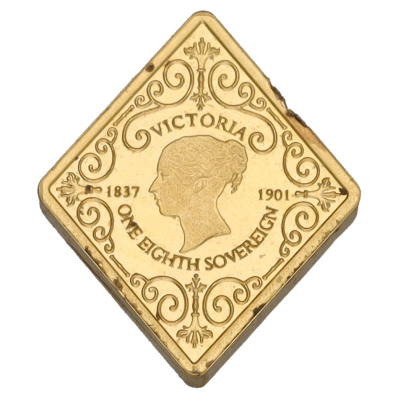 22ct Gold Queen Victoria 125th Diamond Jubilee Anniversary Eighth Sovereign Coin 2022