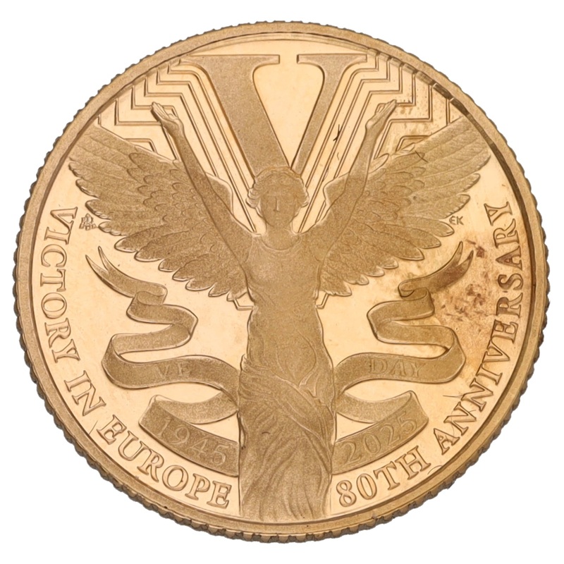 22ct Gold Victory In Europe 80th Anniversary Half Sovereign Coin 2025
