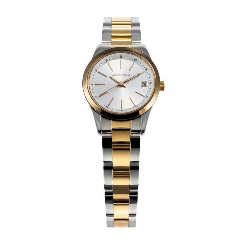 ARIES GOLD URBAN CLASSIC TWO TONE GOLD STAINLESS STEEL L 120 2TG-SD WOMEN’S WATCH