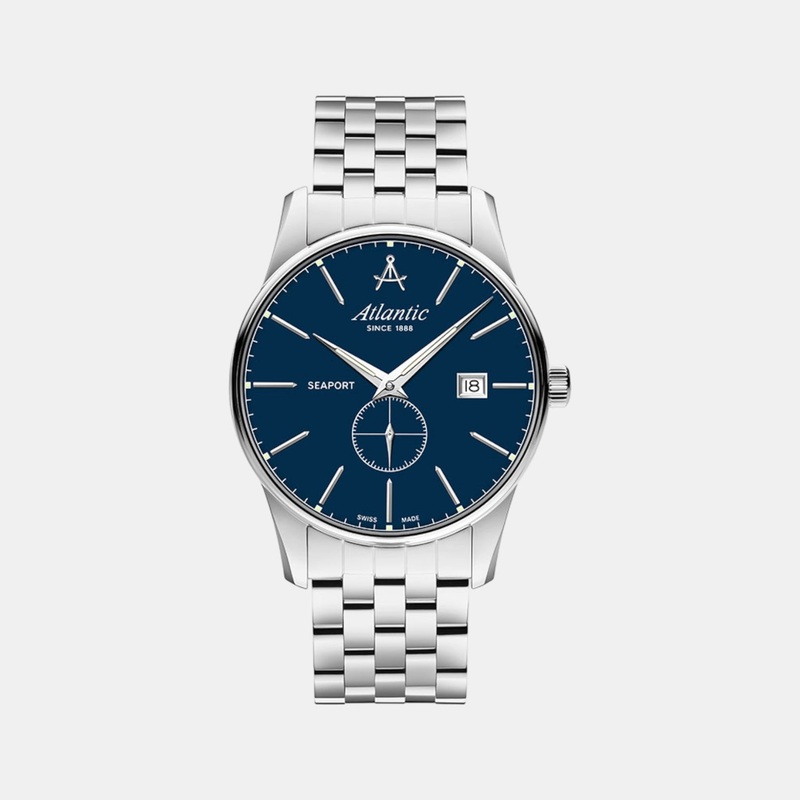 Atlantic Men Quartz Blue Dial Analog Stainless Steel Watch 56357.41.51