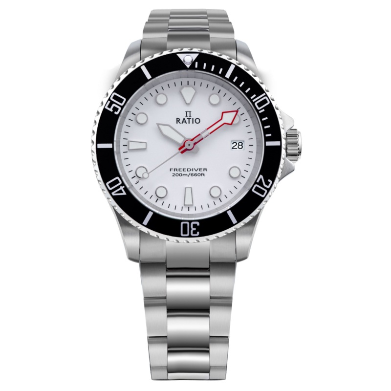 Ratio FreeDiver Sapphire Stainless Steel White Dial Quartz RTF037 200M Men’s Watch