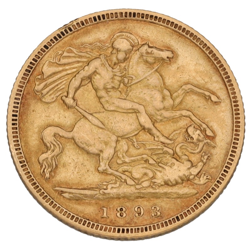 22ct Gold Queen Victoria Half Sovereign Coin 1893