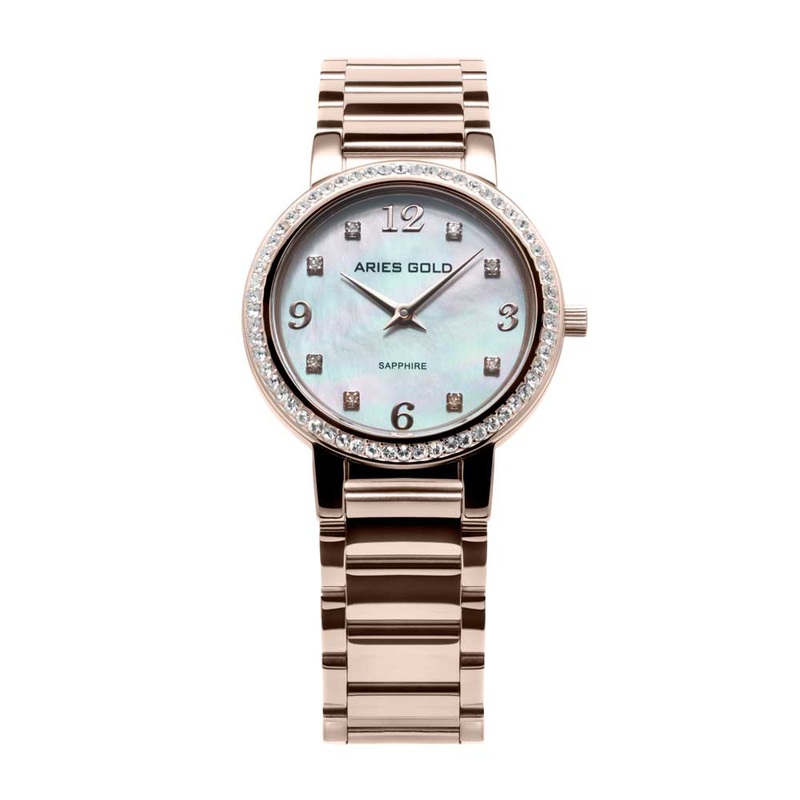 ARIES GOLD ENCHANT STARLET ROSE GOLD STAINLESS STEEL L 126B RD-MOP WOMEN’S WATCH