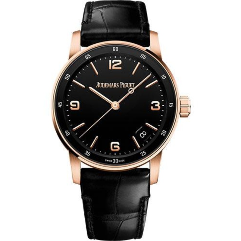 Audemars Piguet Code 11.59 by Audemars Piguet – Chronograph – 41mm Pink Case – Black Dial – Black Alligator Strap – 15210OR.OO.A002CR.01