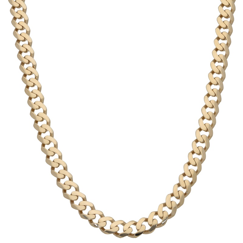 New 14ct Gold Cubic Zirconia Curb Chain 24″
