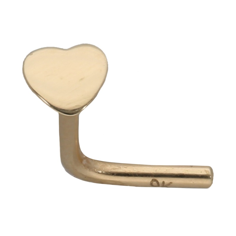New 9ct Gold Love Heart Nose Stud