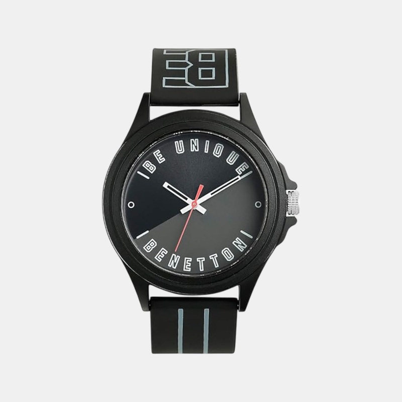 UCB Signature Men Quartz Black Dial Analog Silicone Watch UWUCG0310