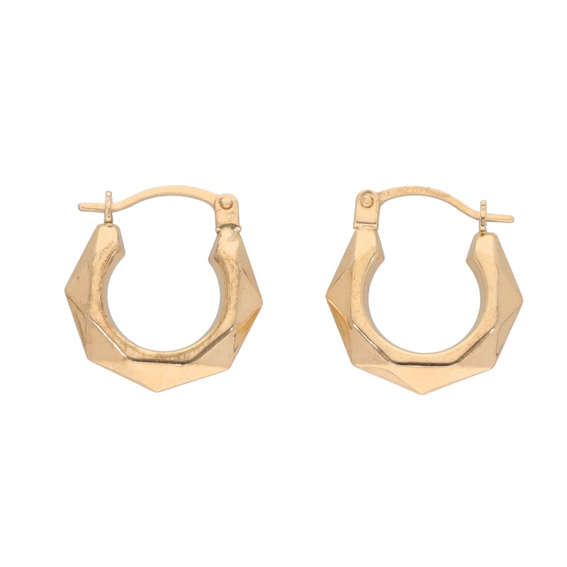 New 9ct Gold Fancy Hoop Earrings