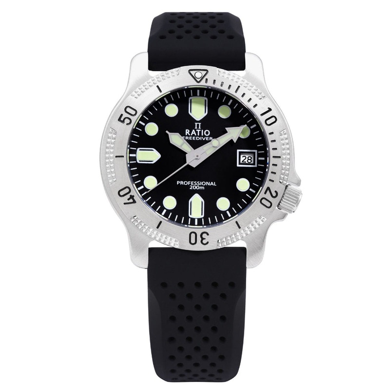 Ratio FreeDiver Professional Sapphire Black Dial Quartz RTF021 200M Men’s Watch