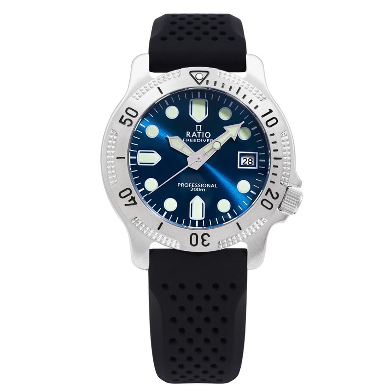 Ratio FreeDiver Professional Sapphire Blue Sunray Dial Quartz RTF023 200M Men’s Watch