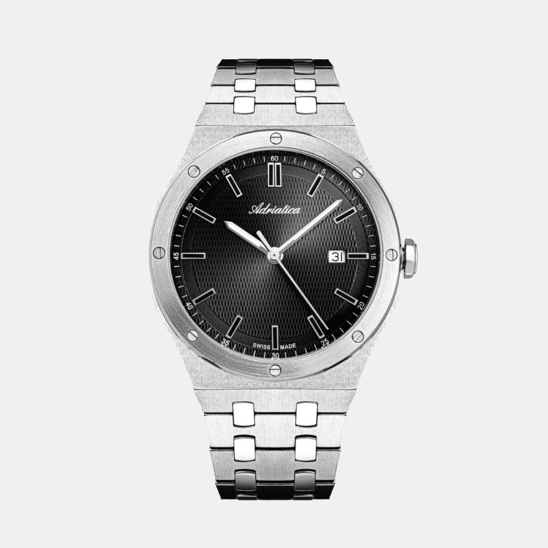 Adriatica Men Quartz Black Dial Analog Stainless Steel Watch A8337.5114Q