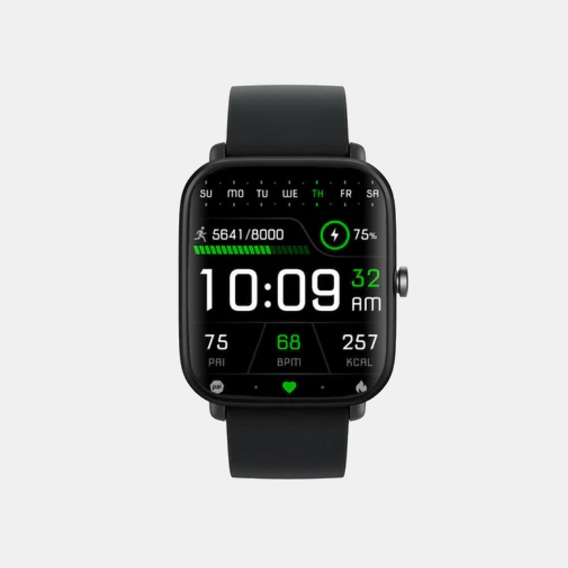 Amazfit Unisex Processor Black Dial LCD Silicone Watch BIP U PRO BLACK