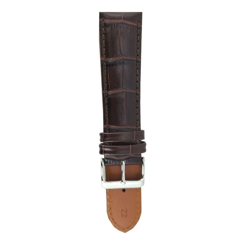 ARIES GOLD HICKORY BROWN CROCO AG-L0003 LEATHER STRAP