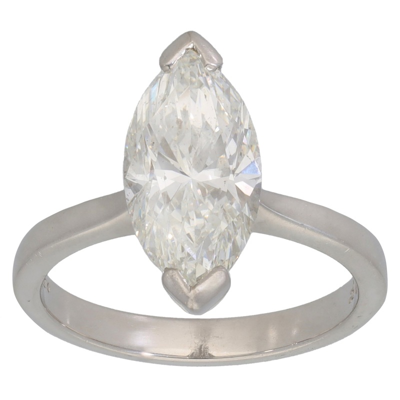 Platinum 3.32ct Diamond Solitaire Ring Size M