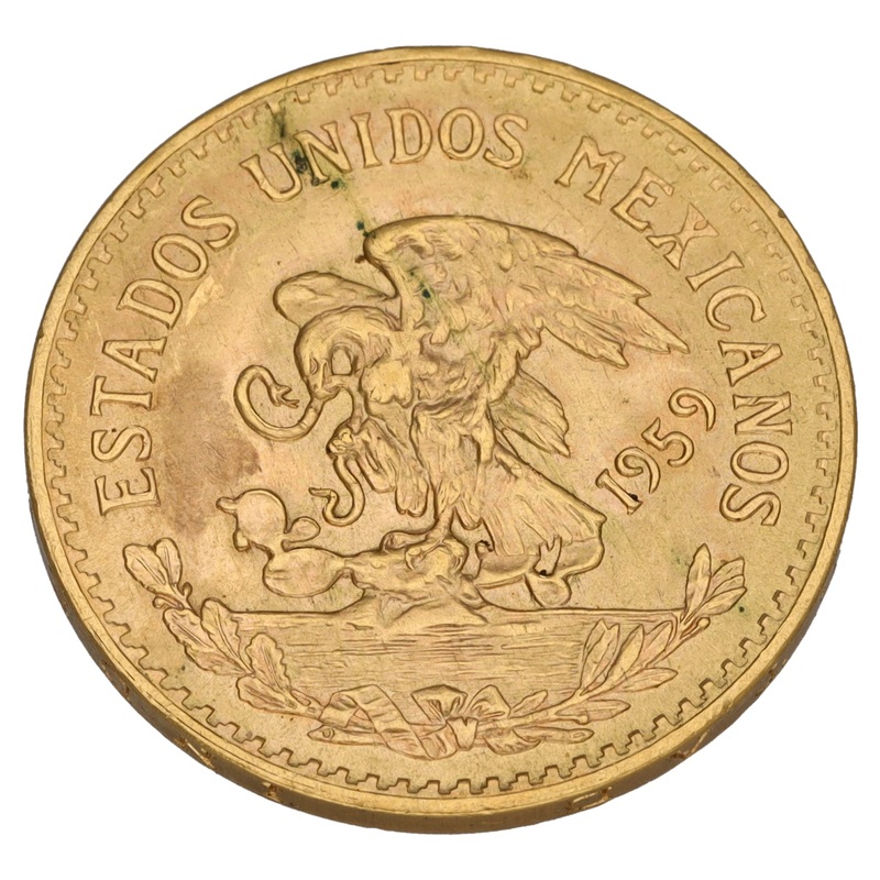 22ct Gold Mexicon 20 Pesos Bullion Coin 1959