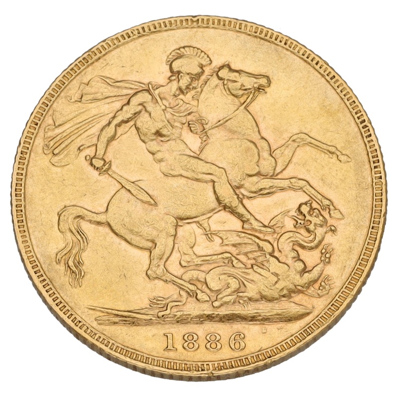 22ct Gold Queen Victoria Full Sovereign Coin 1886