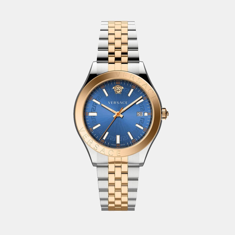 Versace Men Quartz Blue Dial Analog Stainless Steel Watch VEVK01424