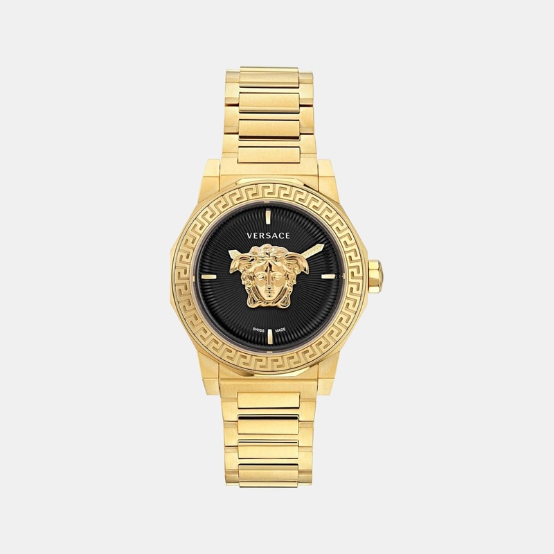 Versace Women Quartz Black Dial Analog Stainless Steel Watch VE7B00623