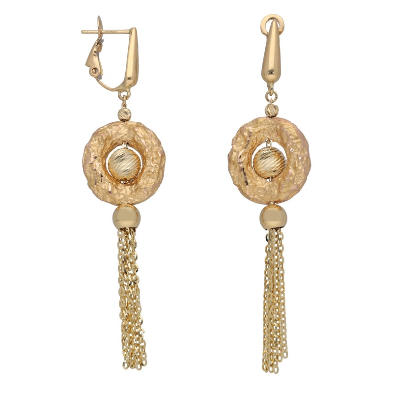 New 18ct Gold Flower Drop/Dangle Earrings