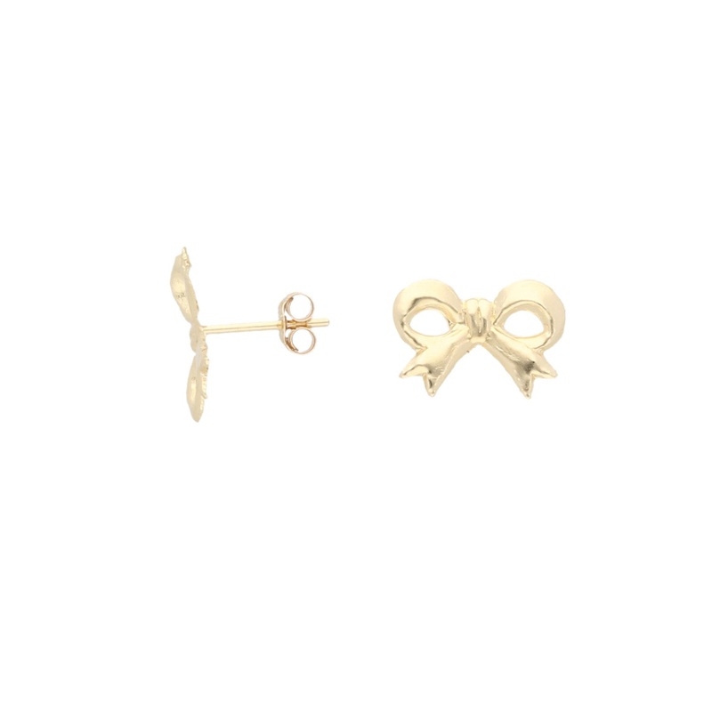 New 9ct Gold Bow Stud Earrings