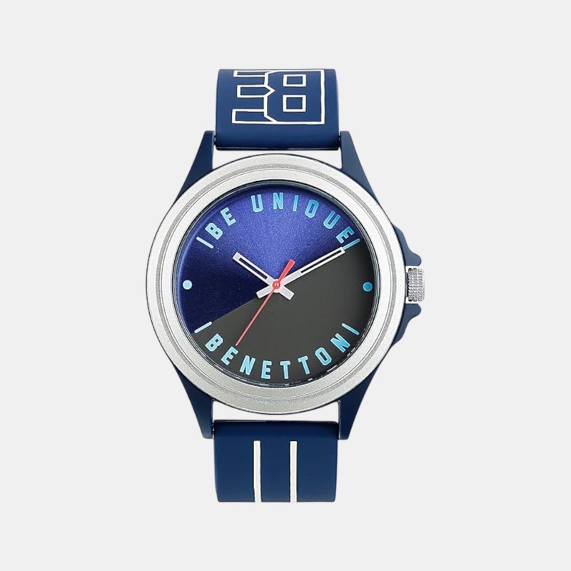 UCB Signature Men Quartz Blue & Black Dial Analog Silicone Watch UWUCG0312