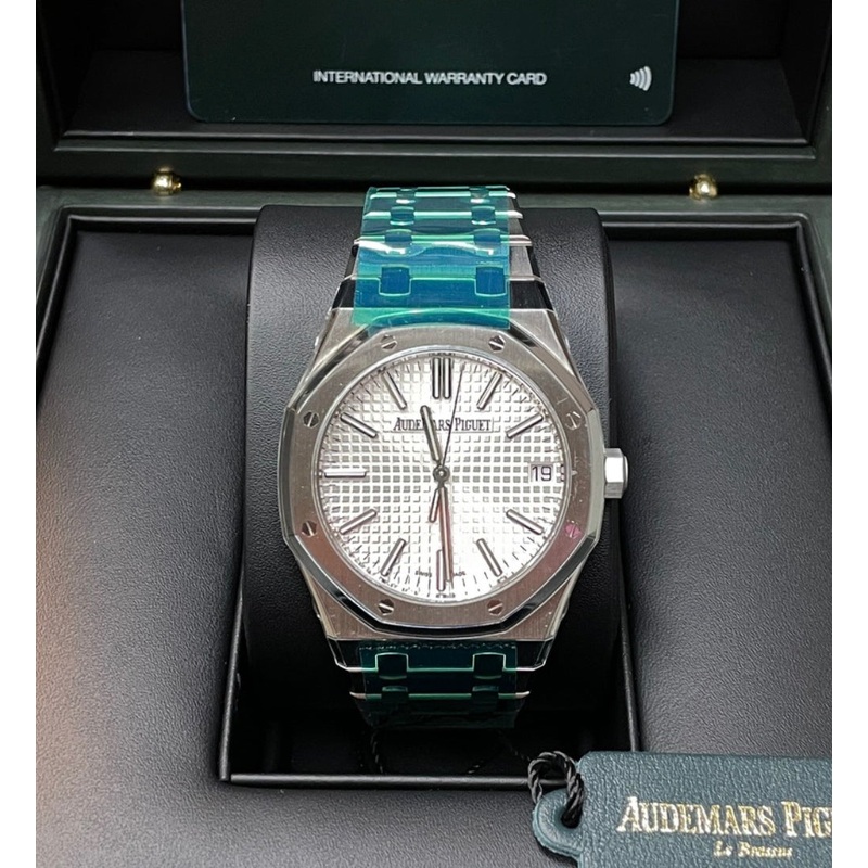 UNWORN 2023 Audemars Piguet Royal Oak Self Winding Watch 41mm White Dial 15510ST.OO.1320ST.08