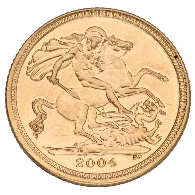 22ct Gold Queen Elizabeth II Half Sovereign Coin 2004