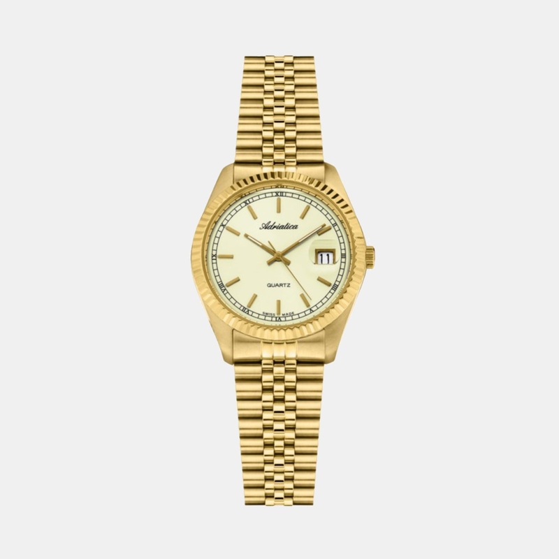 Adriatica Women Quartz Champagne Dial Analog Stainless Steel Watch A3090.1111Q