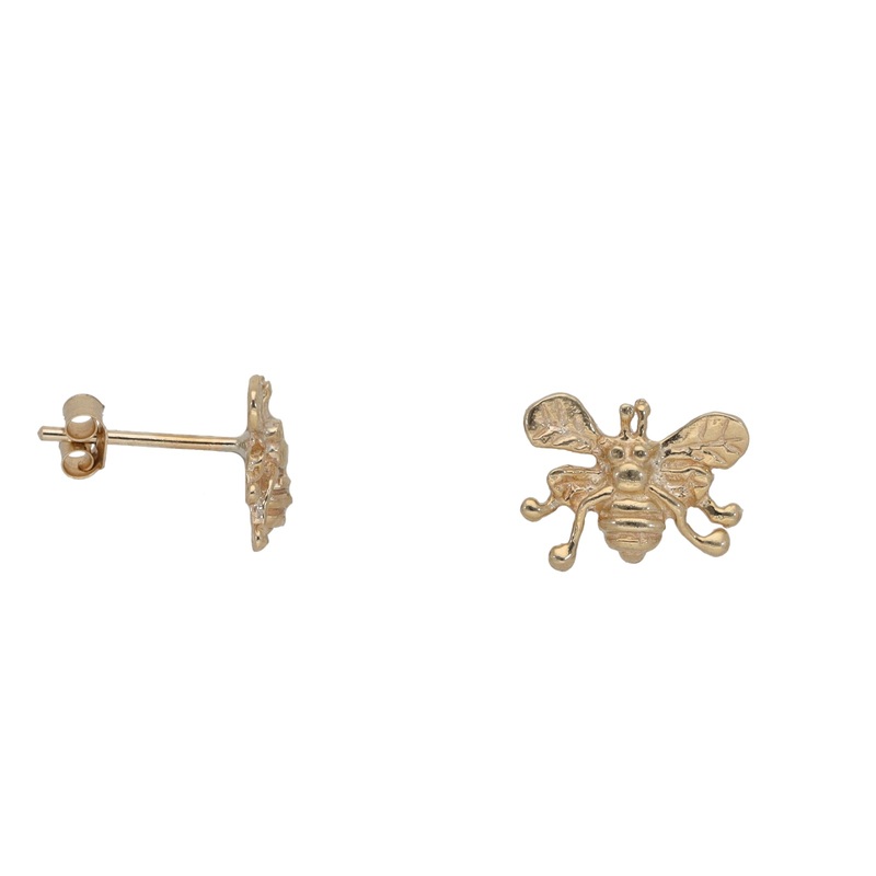 New 9ct Gold Bumble Bee Earrings