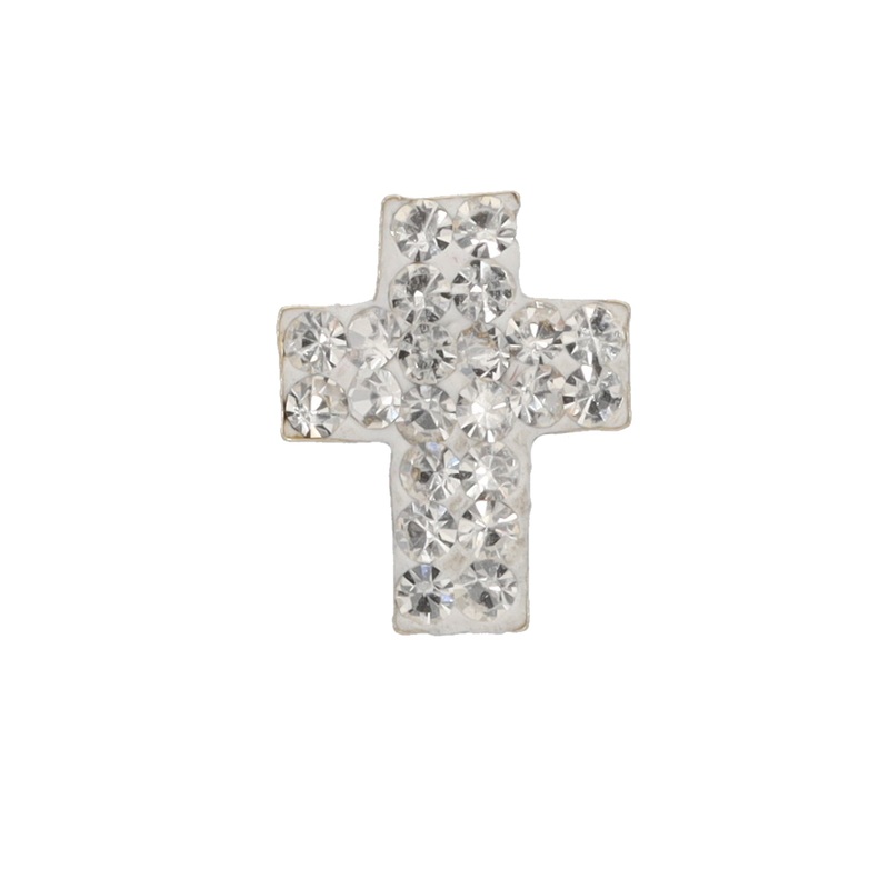 New 9ct Gold Single Cross Stud Earring
