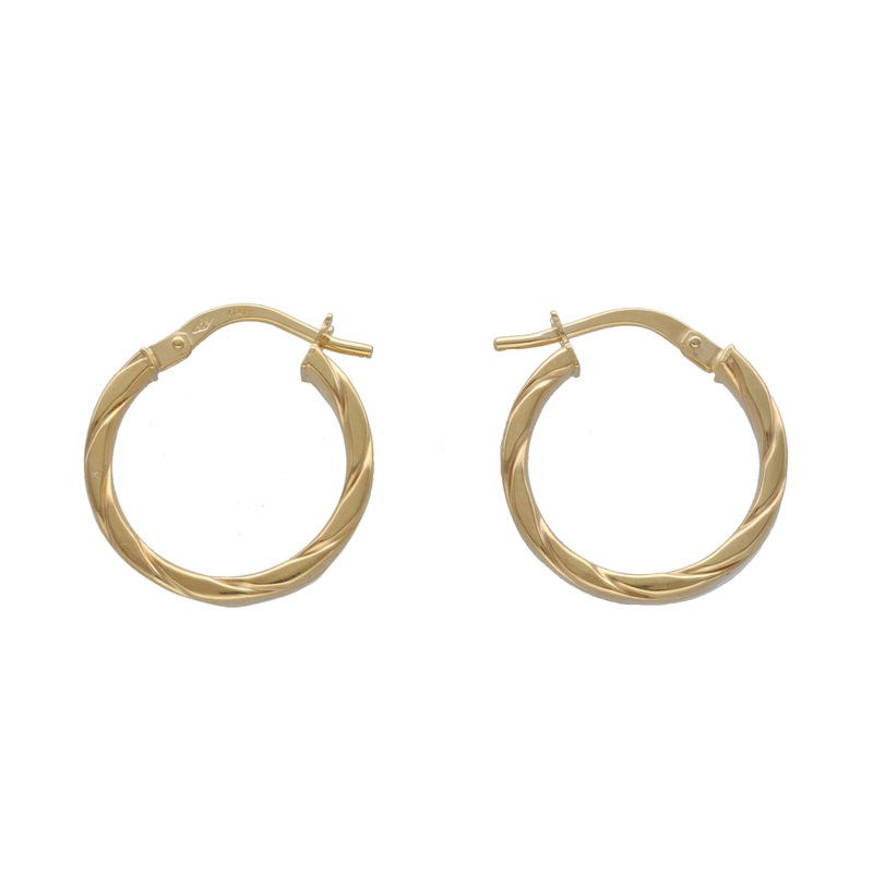 New 9ct Gold Twist Hoop Earrings