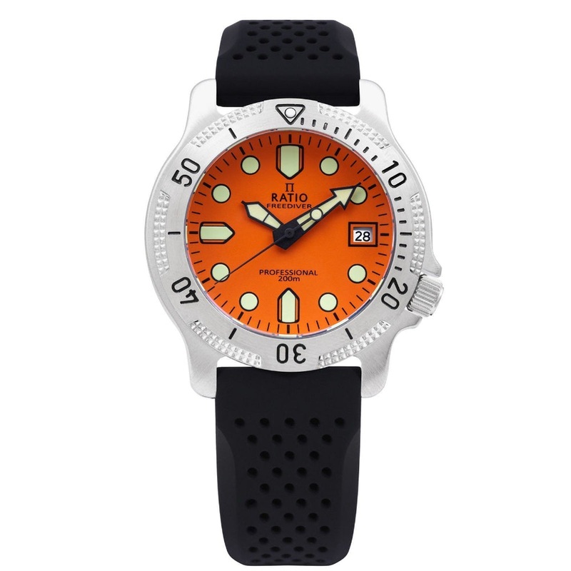 Ratio FreeDiver Professional Sapphire Orange Dial Quartz RTF025 200M Men’s Watch