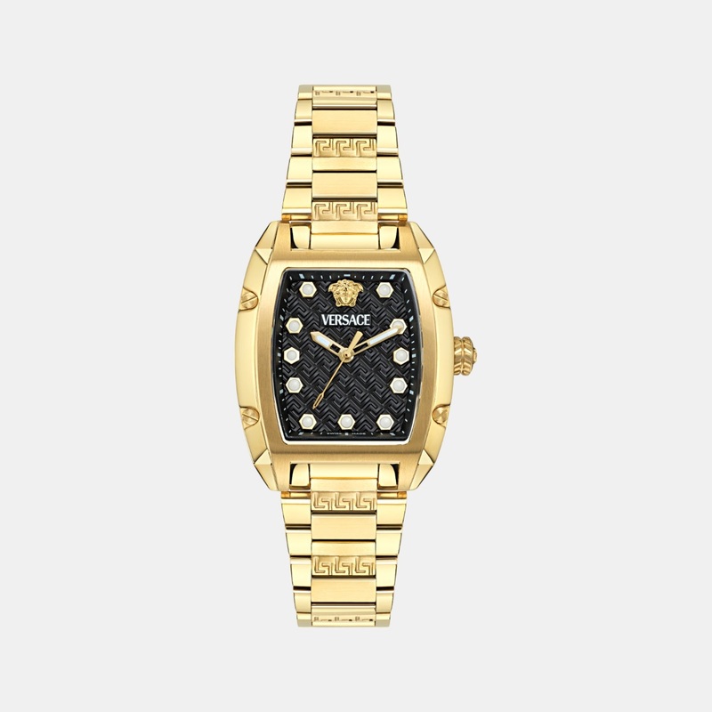 Versace Women Quartz Black Dial Analog Stainless Steel Watch VE8K00524