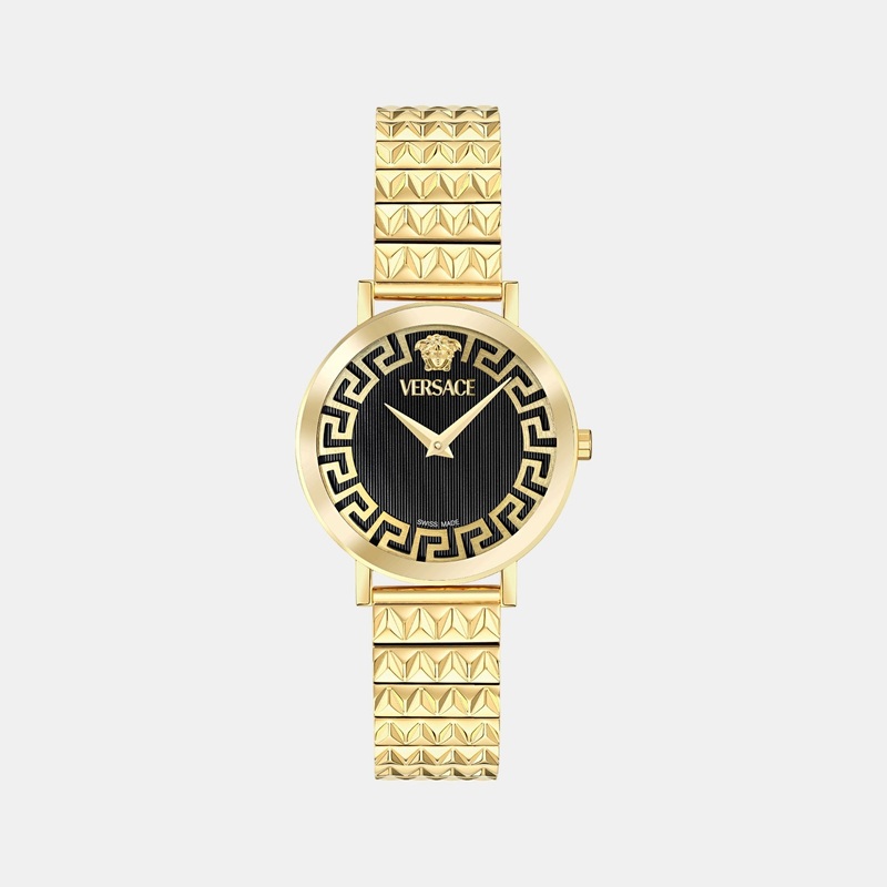 Versace Women Quartz Black Dial Analog Stainless Steel Watch VE9A00524