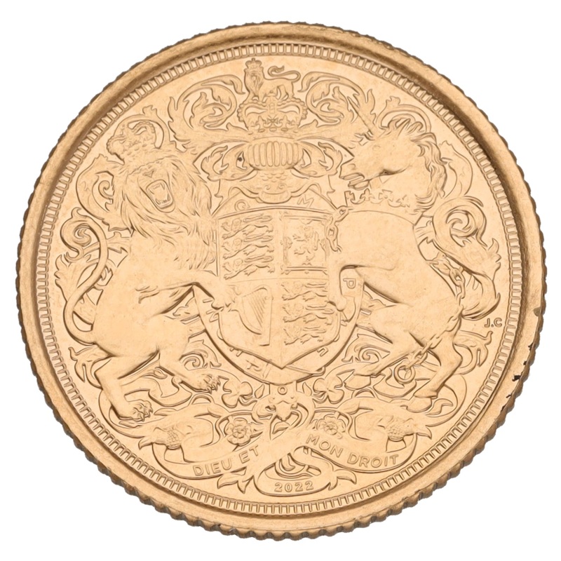 22ct Gold King Charles III Half Sovereign Coin 2022