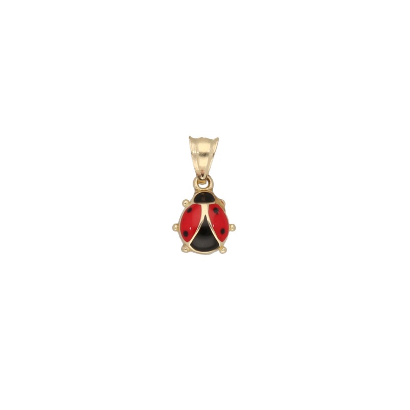 New 14ct Gold Ladybug Enamel Kids Pendant – 24mm