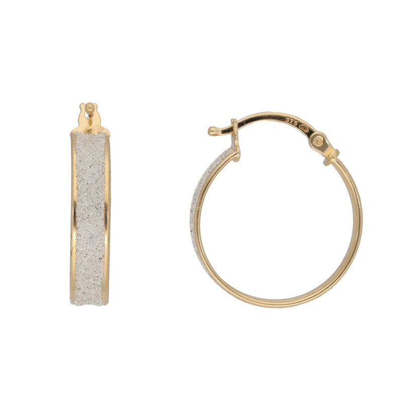 New 9ct Stardust Creole Earrings