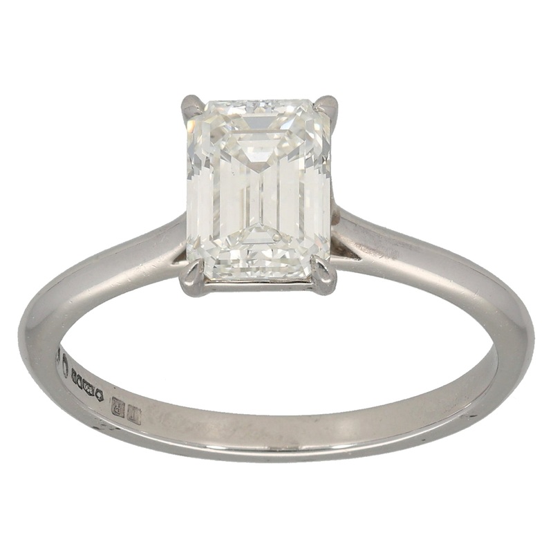 Platinum 2.23ct Diamond Solitaire Ring Size S