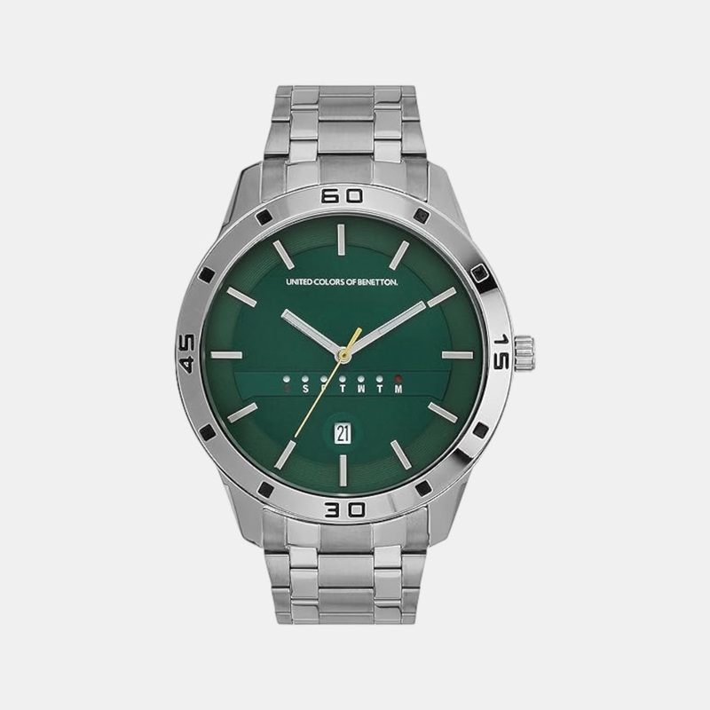 UCB Signature Men Quartz Green Dial Analog Stainless Steel Watch UWUCG1607