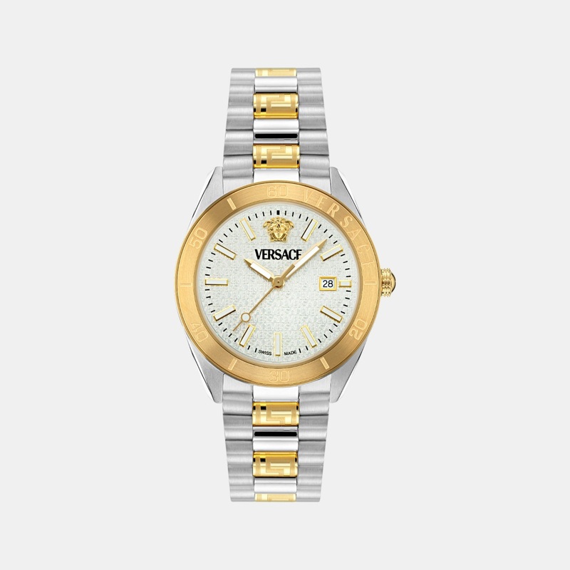 Versace Men Quartz White Dial Analog Stainless Steel Watch VE8E00424
