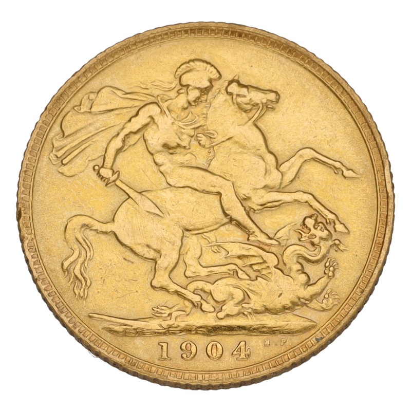 22ct Gold King Edward VII Full Sovereign Coin 1904