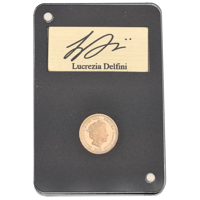 22ct Gold Lucrezia Delfini Quarter Sovereign Coin 2022