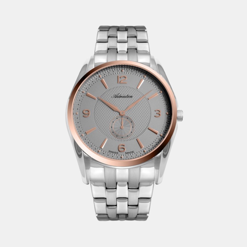 Adriatica Men Quartz Grey Dial Analog Stainless Steel Watch A8279.R157Q