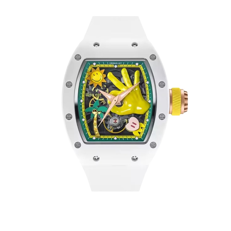 Cronus Art High Quality Fluorine White Strap Men Watch CM007-005