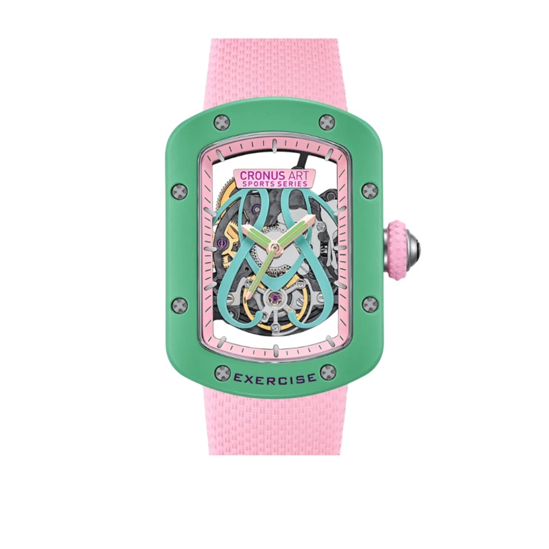 Cronus Art Nylon + High Quality Fluorine Pink Strap Women Watch CM017-001