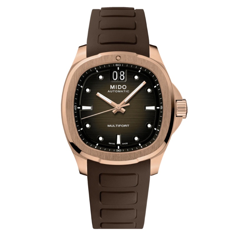 Mido Multifort TV Big Date Brown Rubber Strap Men Watch M0495263729100
