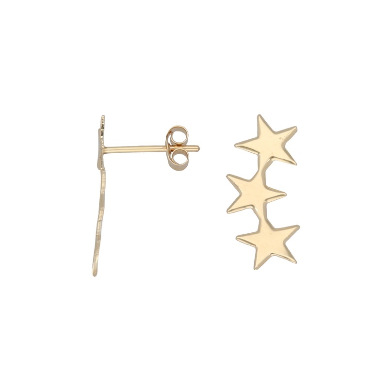 New 9ct Gold Star Stud Earrings