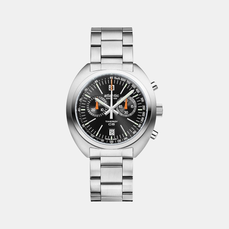 Atlantic Men Quartz Black Dial Chronograph Stainless Steel Watch 70467.41.69