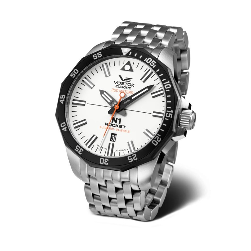 Vostok Europe Rocket N1 Automatic White Dial Stainless Steel Men’s Watch NH35-225E711-B
