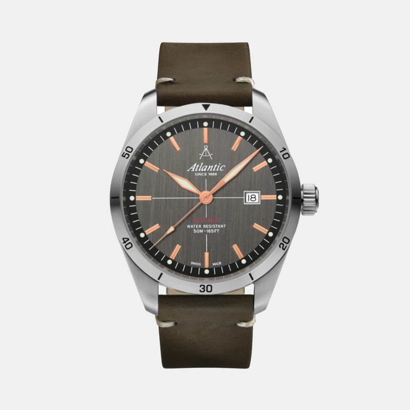Atlantic Men Quartz Grey Dial Analog Stainless Steel Watch 70351.41.41R